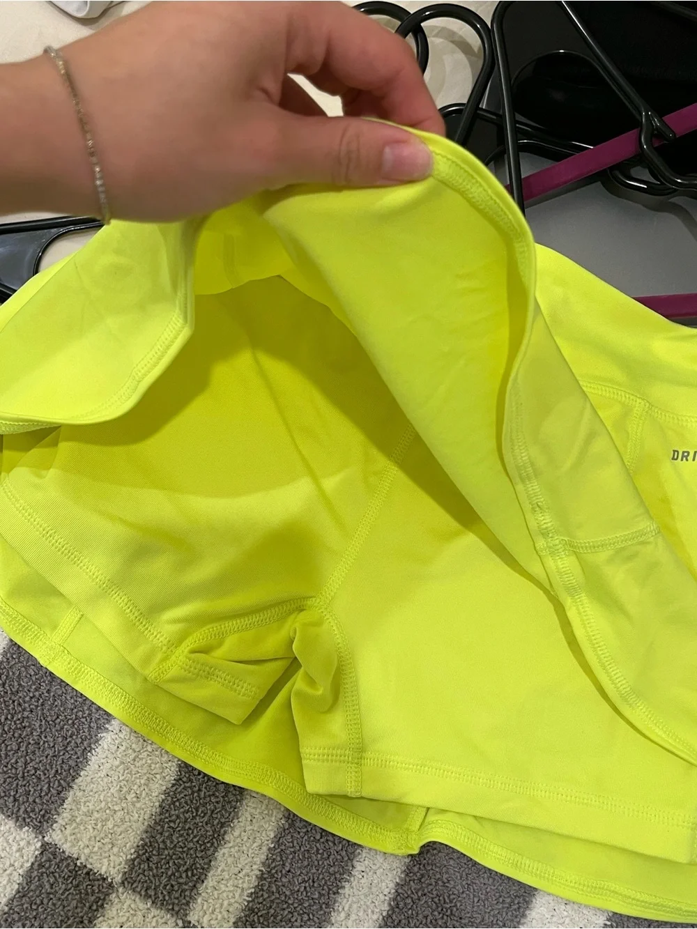 Neon Yellow nike athletic skirt